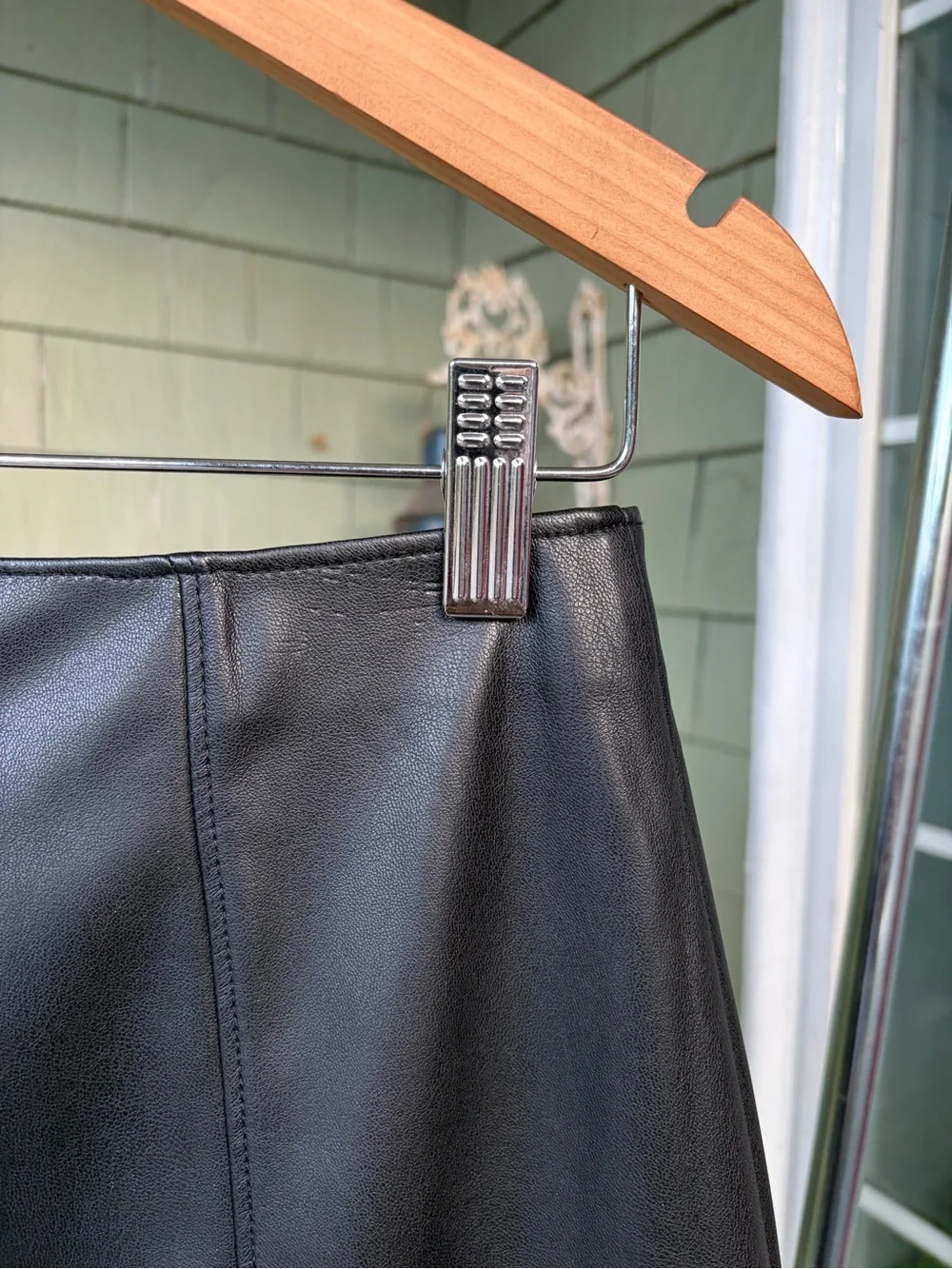 Abercrombie & Fitch Black Vegan Leather Miniskirt